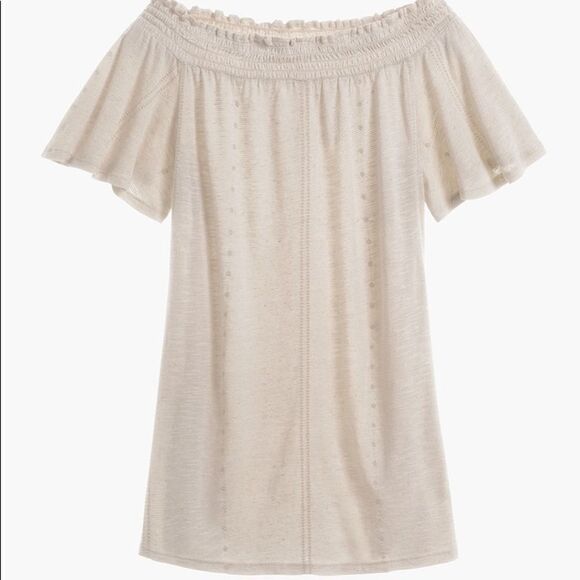NWOT Chico's Smocked Off-the-Shoulder Top - Picture 2 of 4